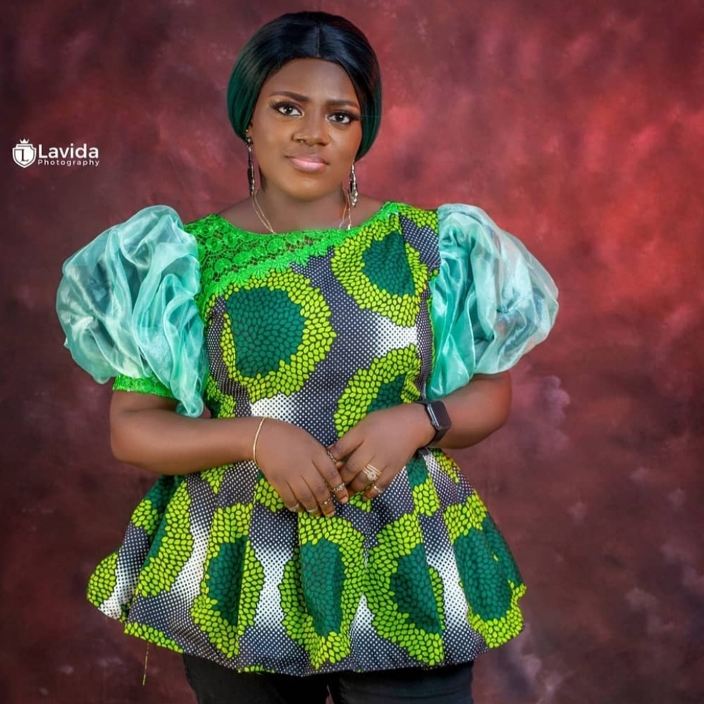 Ankara peplum top, size 10/12/14